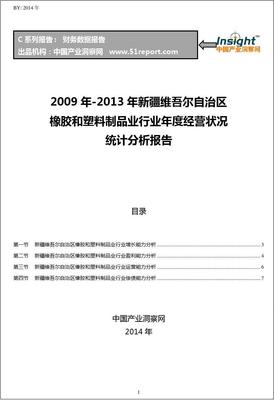 2009-2013年新疆維吾爾自治區橡膠和塑料制品業行業經營狀況分析年報